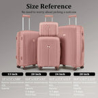 5-piece PP hardshell lightweight travel carry-on luggage set with dual spinner wheels