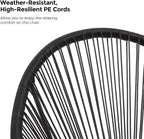 Outdoor Settee 2-Seat Garden Furniture with Backrest PE Rattan