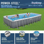 Power Steel 14' x 8'2 x 39.5 Oval Above Ground Pool Set Includes 530gal Filter Pump Ladder