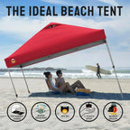 10x10 Pop-Up Awning One-Click Installation Beach Tent Outdoor Sunshade Silver Coated Top