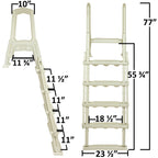 Aqua Select White Outside Flip-up Safety Ladder for Above Ground Pools 48-54H