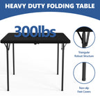 HaiCube 36-Inch Folding Table, Heavy Duty HDPE Portable Card Table, 300lb Capacity, No Assembly, Waterproof for Camping, Picnic, Party, White