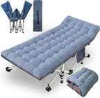 2-Pack Camping Cots with Mattress Comfortable Folding Bed Heavy Duty Baby Cot