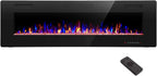 R.W.FLAME 60 Recessed and Wall Mounted Electric Fireplace, Low Noise