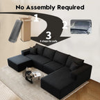107.5 Cloud Modular Sectional Sofa Couch with L-Shape Chaise,Modern Minimalist Upholstered Couches
