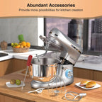 Stand Mixer 6.5 Qt 660W 6-Speed Tilt-Head Food Dough Mixer, Kitchen Electric Mixer with Stainless Steel Bowl,Dough Hook,Whisk, Beater, Egg white separator