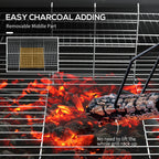 Outsunny Barrel Charcoal BBQ Grill with 420 sq.in. Cooking Area, Wheeled Outdoor Barbecue, Black