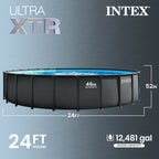 INTEX 26339EP Ultra XTR 24' x 52 Round Frame Above Ground Swimming Pool Set with Pump
