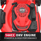 PowerSmart Gas Lawn Mower 21-Inch 144cc OHV Engine 3-in-1 Push Mower with Bagging