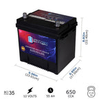 MM-H5 Start and Stop Car BCI Group Size 47 12V 60 AH, 100RC, 680 CCA Rechargeable AGM Car Battery