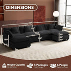 ihanherry 146-inch U-shaped modern sofa modular area cloud sofa