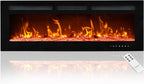EUHOMY 50 Inch Electric Fireplace Wall Recessed Adjustable Flame Color Fireplace Heater