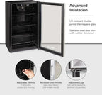 Beverage Refrigerator and Cooler 115 Can Mini Fridge with Glass Door for Soda Beer or Wine