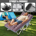 2-pack camping cots with mattresses, comfortable sleeping beds, adult camping cots, 2-person folding beds, heavy-duty sleeping beds