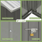 Patiowell 5x3 FT Outdoor Storage Shed Tool Shed with Sloping Roof and Lockable Door Metal Shed