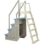 Aqua Select White Outside Flip-up Safety Ladder for Above Ground Pools 48-54H