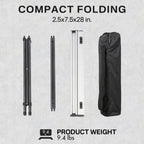 PORTAL Lightweight Folding Camping Table, Aluminum Roll Up Folding Square Table with Carry Bag for Picnic, Backyards, BBQ