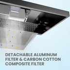 Comfee 30 Under Cabinet Ducted/Ductless Convertible Slim Vent Durable Stainless Steel Kitchen Reusable Filter