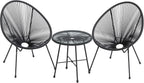 Outdoor Settee 2-Seat Garden Furniture with Backrest PE Rattan