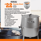 Old Smokey 18 inch Portable Charcoal Grill, Durable Steel BBQ Grill