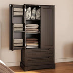 Gizoon Kitchen Pantry Cabinet with Drawers Freestanding Bathroom Storage Cabinet with Doors and Shelves, 47 Inch Small Pantry Cabinet