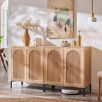IFGET Modern Buffet Cabinet with Storage 92.63 W Fluted Arched Sideboard Cabinet