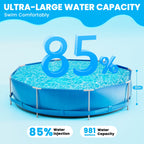 Naipo 10' X 2.5' Circular Swimming Pool with Free Filter Pump Upgraded Thicker Material Above Ground Pool for Adults Teen 24 Inch Deep Water Blue