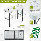 Folding Fish Cleaning Table Portable Camping Sink Table with Faucet Drain Hose and Sprayer Outdoor Fish Fillet Cleaning Station