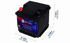MM-H5 Start and Stop Car BCI Group Size 47 12V 60 AH, 100RC, 680 CCA Rechargeable AGM Car Battery