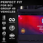 MM-H5 Start and Stop Car BCI Group Size 47 12V 60 AH, 100RC, 680 CCA Rechargeable AGM Car Battery