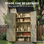 Greesum Outdoor Horizontal Storage Shed 27 Cu.ft Resin Large Storage Box for Garden Patio