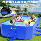 Foldable Pool, Large Non-Inflatable Swimming Pool for Kids,Adult Collapsible Pools Hard Plastic Shell, Oversized Thickened,Portable Folding Kids Pools for Backyard-Mosaic Design-89x48x20
