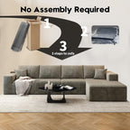 107.5 Cloud Modular Sectional Sofa Couch with L-Shape Chaise,Modern Minimalist Upholstered Couches