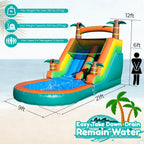 OFFMUST 21FT(L) Commercial Water Slide for Adults Kids, 100% PVC Tropical Inflatable Water Park with Blower for Backyard Outdoor, 21x9x12ft