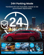 Channel Dash Cam 360° View 1080P Front and Rear Interior Car Left and Right Dash Cam