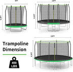 AOTOB 8FT 10FT 12FT 14 FT 15FT Trampoline with Safety Enclosure Net Outdoor Trampoline