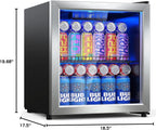 Beverage Refrigerator Cooler-120 Cans Freestanding Mini Fridge Cooler with Glass Door
