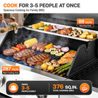 Segmart 4 Burner BBQ Propane Gas Grill with Side Burner, Stainless Steel 50,000 BTU Patio Barbecue Grill with Shelf, Gas Tank Hook, Towel Rack & Bottle Opener, Fits for Camping, Outdoor Cooking
