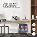 Honeywell Beverage Refrigerator and Cooler, 115 Can Mini Fridge with Glass Door for Soda Beer or Wine for Office or Bar with Adjustable Removable Shelving