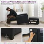 Adult Convertible Sleeper Chair Bed, 3-in-1 Pull-Out Sofa Bed with USB/Type-C Ports, Cup Holders, Side Pockets, Single Sofa