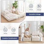 Folding Sofa Bed L-Shaped Convertible Sofa Bed with Armrests and Pillows