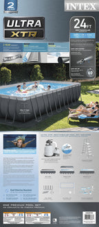 INTEX Ultra XTR 32ft x 16ft x 52in Above Ground Pool Set, Sand Filter Pump