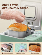 Neretva Bread Maker 20-in-1 2LB Bread Maker Dual Heater Bread Maker Automatic Ceramic Pan