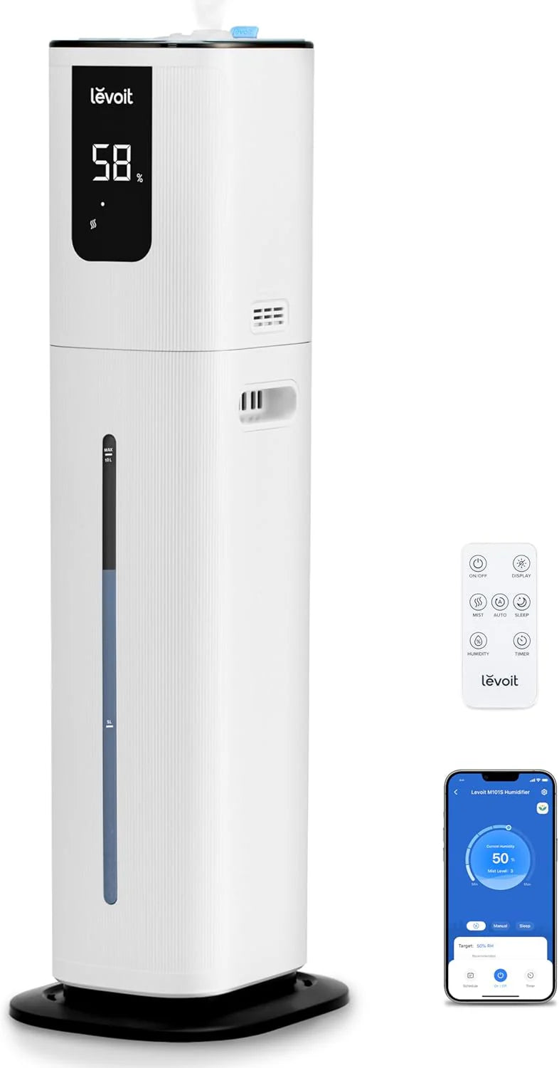 LEVOIT OasisMist 1000S (10L) Smart Humidifier for Home Large Room Bedroom Lasts 100 Hours