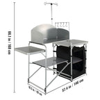 VEVOR Camping Kitchen Table, Quick set-up Folding Camping Table with A Carrying Bag, 3 Adjustable Heights, MDF Camping Table, Ideal for Outdoor Picnics, BBQs, Camping, RV Traveling