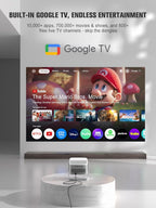 Official Licensed Google TV 4K Smart Projector with WiFi and Bluetooth, VOPLLS Outdoor