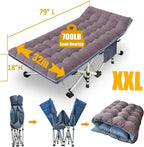 2-Pack Camping Cots with Mattress Comfortable Folding Bed Heavy Duty Baby Cot