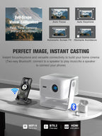 Official Licensed Google TV 4K Smart Projector with WiFi and Bluetooth, VOPLLS Outdoor