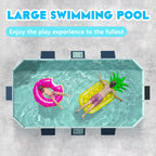 Hyindoor Outdoor Foldable Non-Inflatable Adults and Kids Swimming Pool Hard Plastic Anti-Slip for Lawn Garden Backyard（116 x 65 x 21）