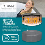 Bestway SaluSpa Miami EnergySense AirJet Inflatable Hot Tub Spa (71 x 26) | Portable Hot Tub with 2 Covers (1 Energy-Efficient Thermal Cover and 1 Standard Cover) | Fits Up to 2-4 Persons | Black